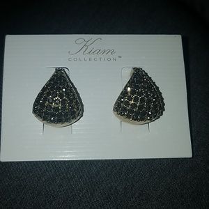 Lia Sophia Kiam Hematite Crystal Earrings